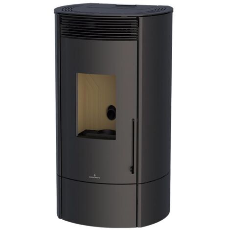 Poêle à granulés étanche option canalisable - BRONPI Mila 10.3 kW Noir - Foyer en fonte - Avec KIT de canalisation (1/3)