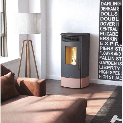 Poêle à granulés étanche option canalisable - BRONPI Trebol 8 kW Foyer en fonte - Sans KIT de canalisation - Nude
