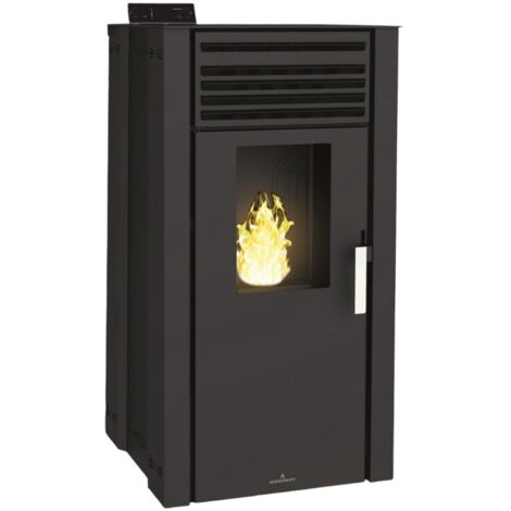 Poêle à granulés option canalisable - BRONPI Eva NC 14 kW Avec KIT DROIT et KIT GAUCHE de canalisation (1/4)