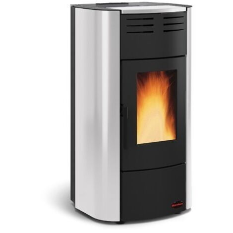 Poêle à granules chauffage central débrayable - EXTRAFLAME Raffaella Idro H15 19 kW  Gris (1/4)