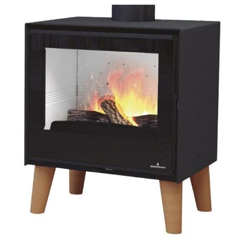 Poêle à bois sur pieds - BRONPI Arus sur pied 9.5 kW Avec kit air - Avec pieds (1/5)