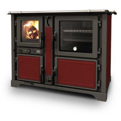 Cuisinière à bois 11.1 kW – Rendement 89.1 % – Surface de chauffe 300 m² – Tirage 12 Pa – Dimensions L 1048 x H 925 x P 687 mm – Thermorossi