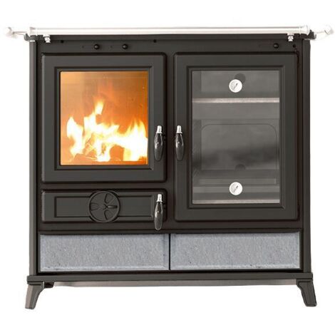 Cuisinière à bois en pierre - THERMOROSSI Margherita Evo Stone 12.1 kW  Sans barre latérale