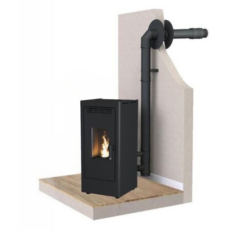 PACK Poêle à granulés silencieux étanche fonte BR9 + Kit ventouse Dinak Sans module wifi - Sans KIT de canalisation - Sans kit thermostat - Sans plaque de sol (1/5)