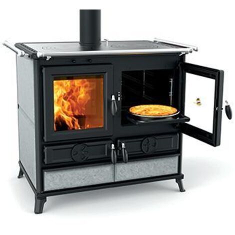 Cuisinière à bois en pierre - THERMOROSSI Viola Evo Stone 12.1 kW  Sans barre latérale