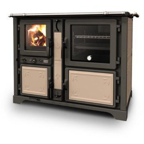 Thermo cuisinière à bois - THERMOROSSI Bosky Country F30 Evo 5 11.1kW Beige - Avec 2 barres latérales