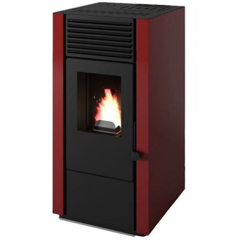 Poêle à granulés canalisable - PUNTO FUOCO Marisa 8 kW  Rouge
