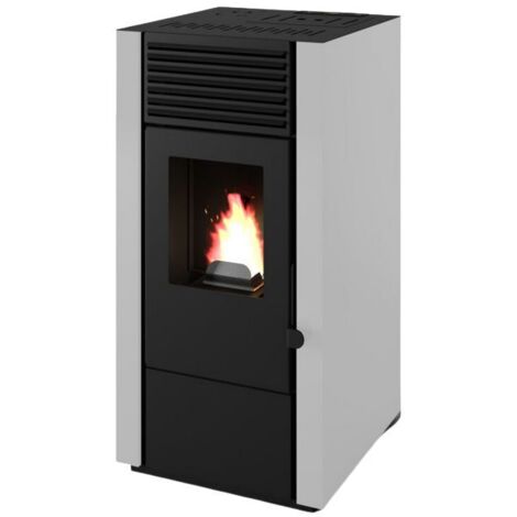 Punto Fuoco – Poêle à granulés canalisable 8 kW – Capacité de chauffe 200 m³ – Rendement 90% – Classe énergétique A+ – Télécommande incluse