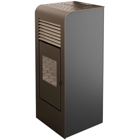 Punto Fuoco – Poêle à granulés canalisable 14 kW – Volume de chauffe 320 m³ – Rendement 95 % – Classe énergétique A+ – Télécommande incluse