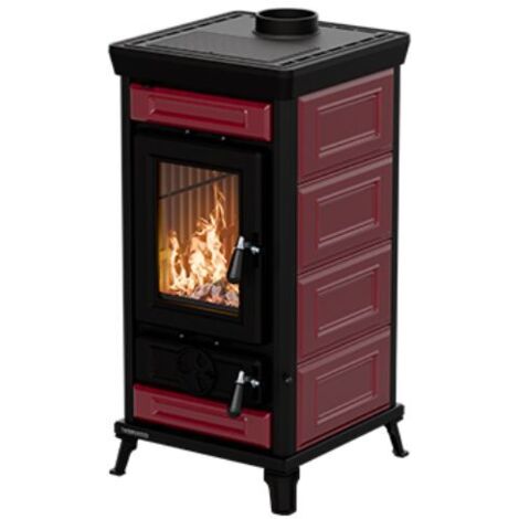 Poêle à bois en céramique - THERMOROSSI Sofia Evo 5 Maiolica 7.3 kW  Bordeaux