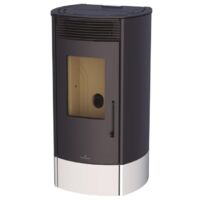 Poêle à granulés étanche option canalisable - BRONPI Trebol 8 kW Blanc - Foyer en vermiculite - Avec KIT de canalisation