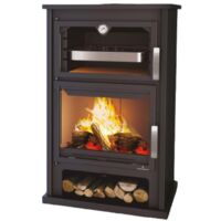 Bronpi – Poêle à bois avec four SUIZA 14 kW – Puissance 14 kW – Volume de chauffe jusqu'à 350 m³ – Longueur max de bûche 55 cm