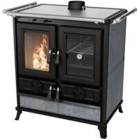 Cuisinière à bois en pierre - THERMOROSSI Violetta Evo Stone 8.2 kW Avec 2 barres latérales