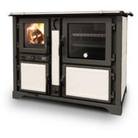 Thermo cuisinière à bois - THERMOROSSI Bosky Country F30 Evo 5 11.1kW Blanc - Avec 1 barre latérale