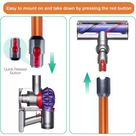 Verlängerungsrohr-Ersatz für Dyson V11 V15 V10 V8 V7 Staubsauger, Verlängerungsrohr-Zubehör ist ein 72 cm langer, orangefarbener ausziehbarer Stab