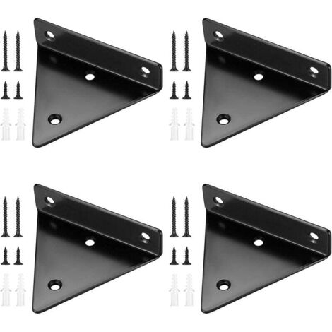 ZUNOXAZ 4 Stück Hundetor Verstärkungsfüße - Dreieckige Stützfüße 12x6,5x3 Cm, Schwarz - Für Freistehende Haustierzäune & Treppengitter, Einfache Montage