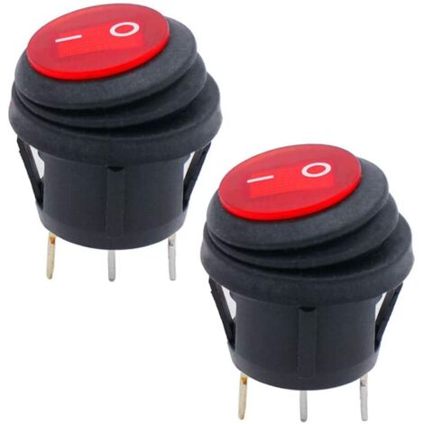 3x Edelstahl Wasserdichter Kippschalter 12V 6A - Selbstsichernder 3-Pol Schalter Mit LED