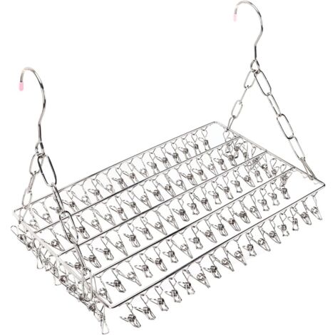 Wuyue Hua Wäscheständer Mit 20 Clips - Edelstahl Kleiderbügel Für Socken & Unterwäsche | Balkontrockner Mit Verriegelung