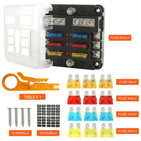 2-Wege Flachsicherungskasten 6V-24V - Mit 30A Sicherungen Für Auto & Boot