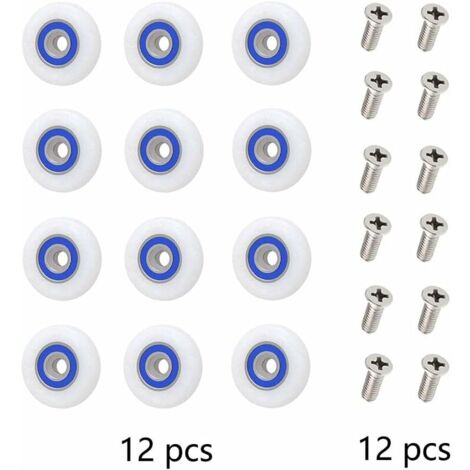 YINETTECH Duschkabinen Rollen 19mm - 8 Stück Ersatzrollen Mit M4 Schrauben Für Duschtüren