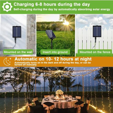 ULIGHTOWN Solar-Soffitten-Lichterkette 14 M, 30 LEDs – IP65 Wasserdicht, Mit USB & Solar – Für Garten & Party