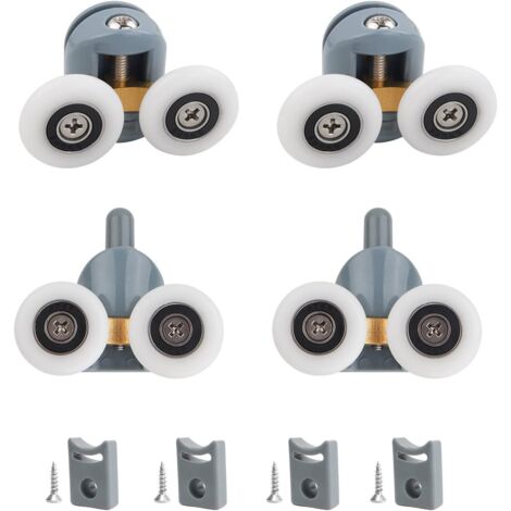 Duschtür Rollen Set 8-teilig - Ersatzräder 23mm Für Schiebetüren Chrom
