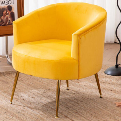 Ya-Home Sessel Chenille Beige - Moderner Schminkstuhl Mit Metallgestell