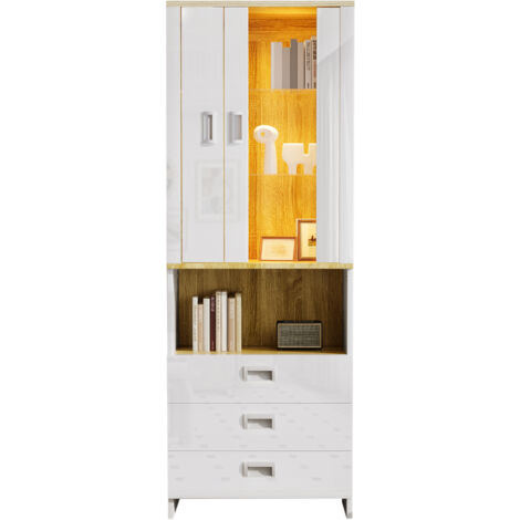 Furinno Turn-N-Tube Eckregal Aus Weißeiche & Edelstahl – 4 Ebenen, Max. 6,8 Kg Belastung, 57,2x79x72,4 Cm