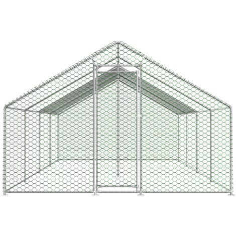 Hühnerstall-Außengehege 3x8x2m mit Sicherheitsschloss und wasserdichter PE-Plane, Außengehege aus Metall für Hühner, Kaninchen und andere Kleintiere (1/5)