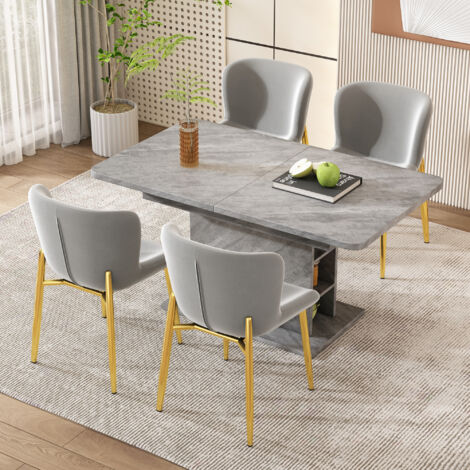 Esstisch-Set 140cm Mit 4 Stühlen - Moderner Esstisch Für 4-6 Personen