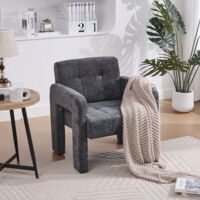 Sessel 67,5 x 69 x 74,5 cm, ergonomischer Komfort, grauer Chenille-Stoff, minimalistisches Design
