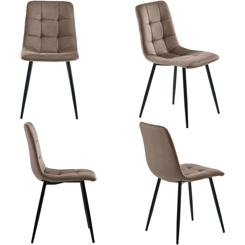 4 Sedie Pieghevoli Imbottite URBNLIVING - Struttura Metallo | Velluto Blu Per Interni