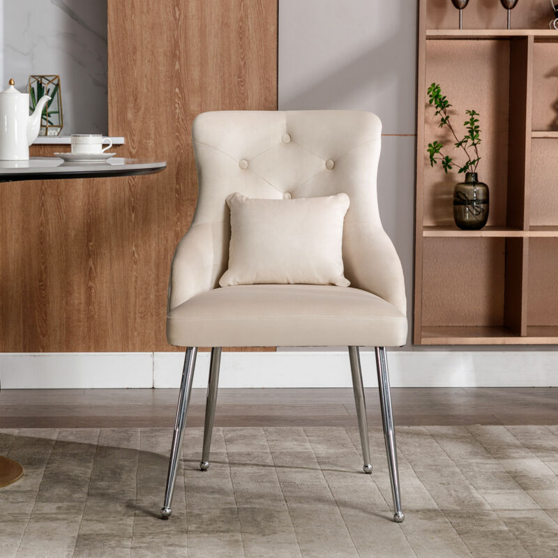 Bezseller Poltrona Moderna In Tessuto Spugna Beige Con Gambe In Legno - Sedia Da Soggiorno E Camera Da Letto - 2