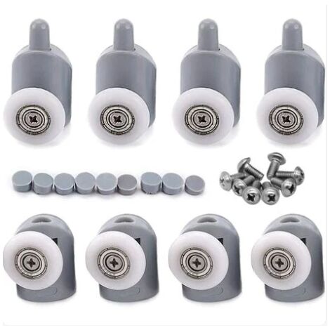 8 Rulli Per Porta Doccia - Porta Scorrevole In Vetro Per Bagno  25 Mm Plastica Resistente 86948075 - Foto 4