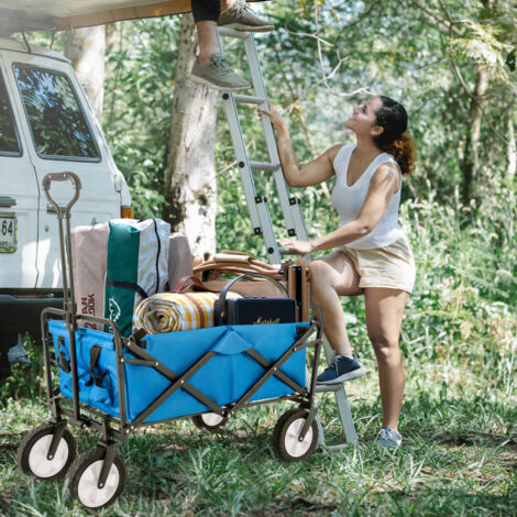 Carrello Pieghevole 4 Ruote Sillar - Portatutto Da 350 Kg Per Spiaggia E Giardino