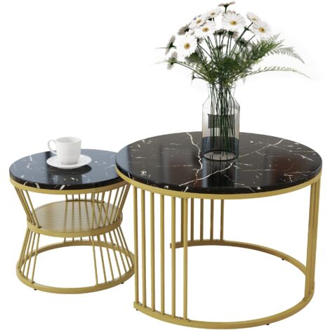 Tavolino Da Caffè Moderno In Vetro E Metallo Oro – Forma Rotonda, Linee Essenziali, Perfetto Per Salotto O Zona Living, Stile Contemporaneo E Raffinato
