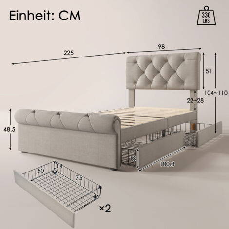 Struttura Letto King Size con Testiera e Pediera, Letto a ... - Alibaba
