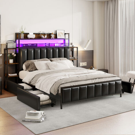 Letto Matrimoniale Con Struttura Da 45,7 Cm E Luci LED Integrate - L'atmosfera Perfetta Per La Tua Camera Da Letto
