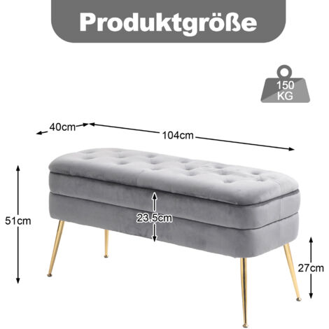 Panca Ottomana Con Contenitore E Vassoio Reversibile, Poggiapiedi E Tavolino, In Pelle Sintetica, Gambe In Legno, 76,2 Cm, Per Soggiorno E Camera Da Letto