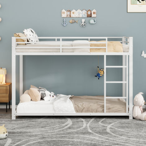 Letti per bambini 90200, letti a castello, letti in ferro, letti a castello in ferro dalla forma classica, bianco