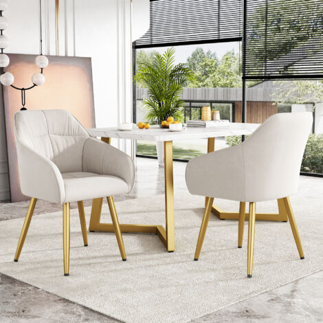Higliocas Sedie Sala da Pranzo Set 2 - Sedia Cucina Velluto Poltroncina Imbottita Con Gambe Metallo (verde-2