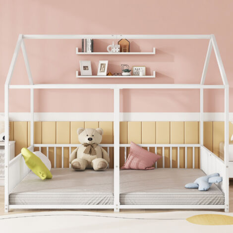 Letto imbottito per bambini 90x200 cm, struttura letto per bambine