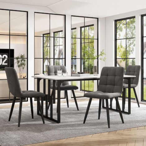 LEWE Set di 2 Sedie da Sala da Pranzo, Sedie da Cucina con Tessuto di