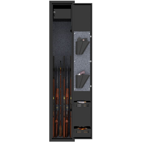 Armadio portafucili 138x25x25cm sicurezza massima serratura numerica allarme acciaio nero
