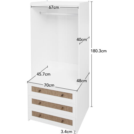 Paco Home Lampada Da Terra Moderna – Stile Boho Effetto Rattan – Soggiorno E Camera Da Letto – Bianco, Paralume Bianco 33 Cm - 3
