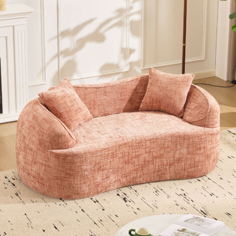Divano letto 170x87x65cm Comfort ergonomico Imbottitura in schiuma ad alta densità e molle Rosa per camera