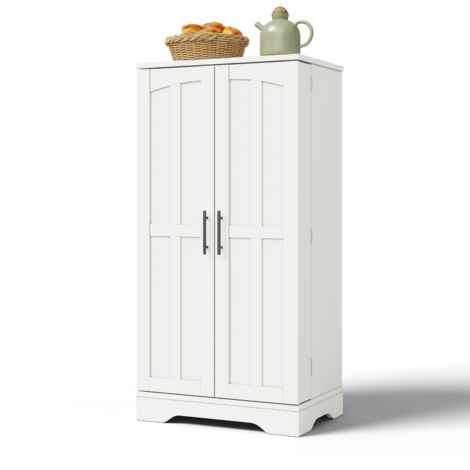 Mobile da cucina 120x60x40 cm, Luce LED Sensore, 2 Ante, Ripiani Regolabili, MDF Bianco, per Cucina e Sala da Pranzo