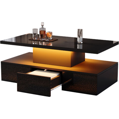 Nomina il tavolo con cassetto nero 40 x 40 x 55 cm