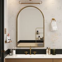 Specchio da terra 165x60 cm, cornice in alluminio dorato, specchio da