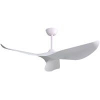 Ventilatore da Soffitto 132cm, Motore CC Reversibile, con 3 Pale in ABS, 6 Velocità, Telecomando, Bianco, per Patio e Soggiorno